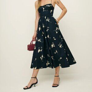 Reformation Vinny Dress Size 6 Dark Blue
